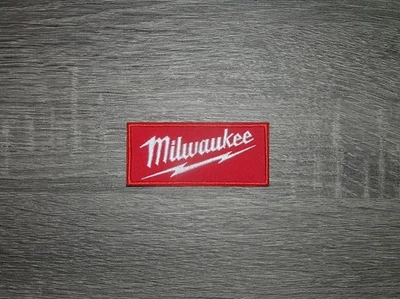 Milwaukee Tools Red Embroidered Iron On Patch 3" x 1.5"
