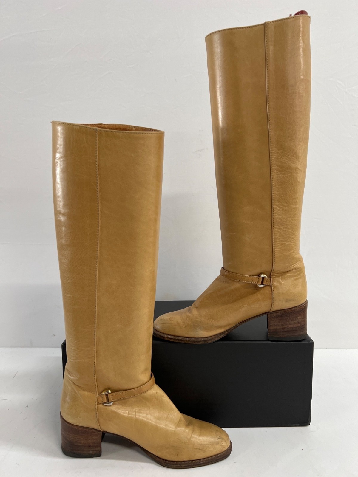 Women's Vintage JULIANELLI Italian Boots in Tan Size 5.5 (Needs Repair)