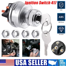 Universal 4-Position Ignition Key Switch 12V 24V for Car Truck Tractor w/ 2 Keys