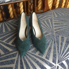 Next Forever Comfort Blue Suede Leather Kitten Heels Court Shoes Size 7 41