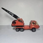 Vintage Tonka Metal Pressed Steel Orange Boom CRANE TRUCK No Pulley**