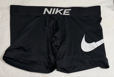 Nike Men's Black White Medium Dri-Fit Boxer Brief Trunks W/Iconic Logos