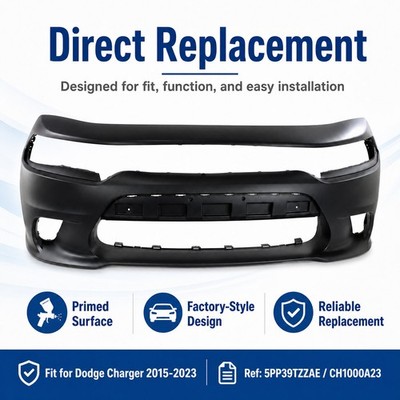 For 2015-2023 Dodge Charger Front Bumper Cover Fascia Replacement