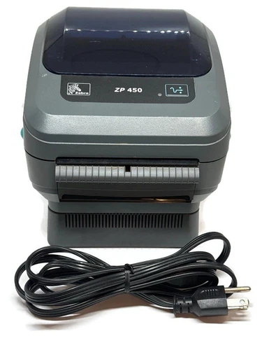 Zebra ZP450 Direct Thermal Label Barcode Printer ZP450-0501-0000A w/ Power Cord