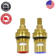 Brass and Ceramic Faucet Valve Cartridges - Durable 1/2" Pair with 20 Teeth