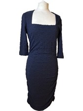 Phase Eight Women's Navy Ruched Midi Dress Size 14