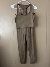 Set Active Brown Workout Set with bra and leggings size small