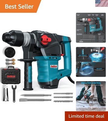 1-1/4 Inch SDS-Plus 12.5 Amp Heavy Duty Rotary Hammer Drill | Safety Clutch, ...