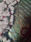 Vtg Feather Christmas Tree Mercury Glass Beaded Garland  Plus Vtg Popcorn Beaded — photo 2