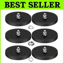 Anti-Scratch Rubber Coated Magnets 120LBS   6 Pack
