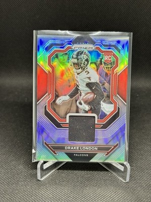 Drake London 2022 Panini Prizm Silver Premier Jersey Patch Rookie RC Falcons
