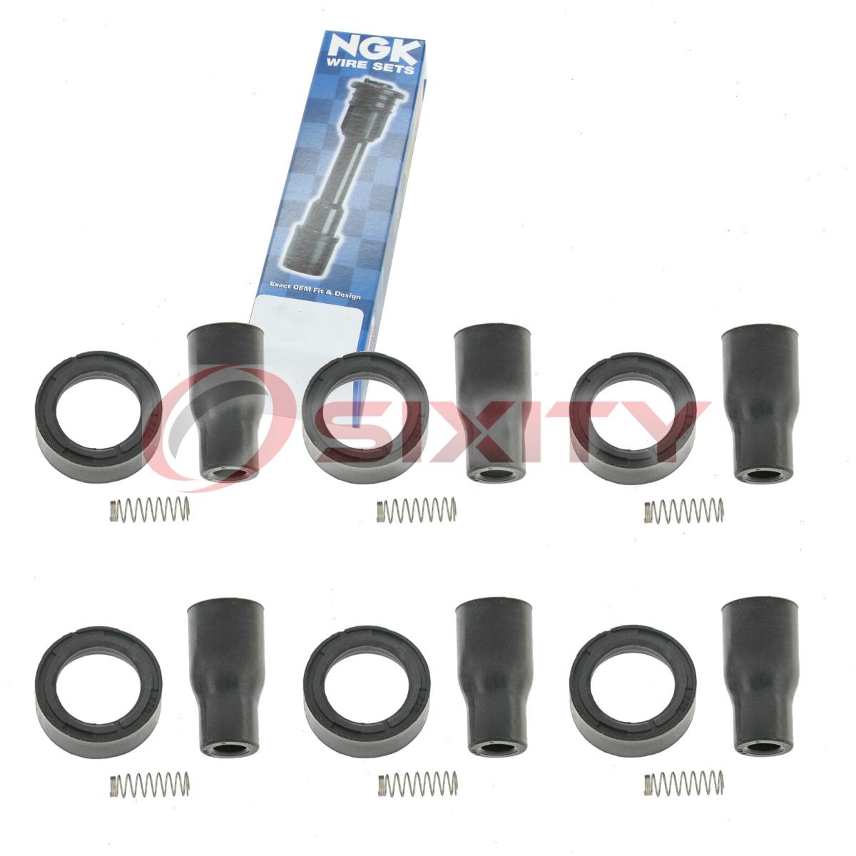 6 pc NGK Ignition Coil Boots for 2010-2014 Hyundai Genesis Coupe 3.8L V6 hz