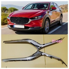 Gloss Silver Front Bumper Grille Molding Trim Set Fits For Mazda CX30 2020-2024