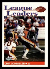 Chip Lohmiller 1992 Fleer League Leaders #459 Washington Redskins *216