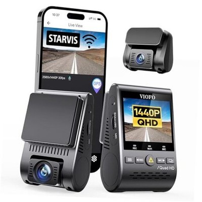 Dual Dash Cam, 2K 1440P 60fps+1080P 30fps Front and Rear Dash Camera with Wi 