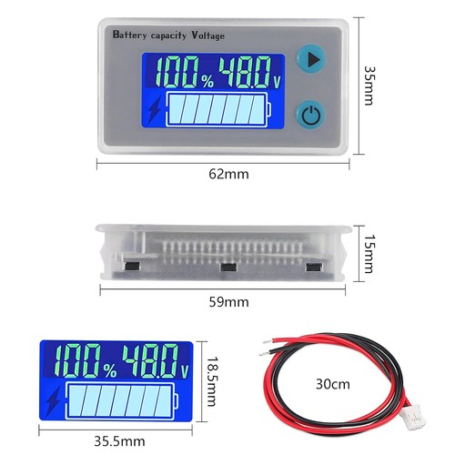 Indicatore Visualizzazione Stato Capacità Batteria LCD Digitale