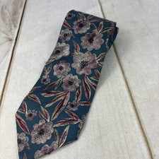 CHRISTIAN DIOR Mens Made in USA 100% Silk Maroon Floral Design Necktie