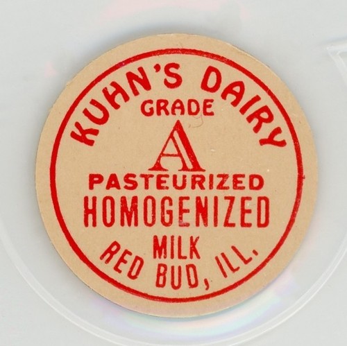 Milk Bottle Cap Insert - Kuhn's Dairy - Red Bud, IL (Illinois) - 1 3/8" diameter
