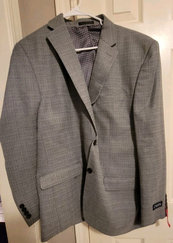 New With Tags Chaps Men's Light Gray Blazer - Size 44 Regular Caney