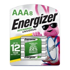 Energizer Recharge Universal Rechargeable AAA Batteries 8 Pack, Triple A Batt...