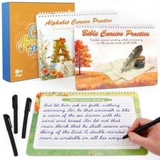 Magic Grooved Cursive Handwriting Workbook,Reusable Handwriting Practice Book...