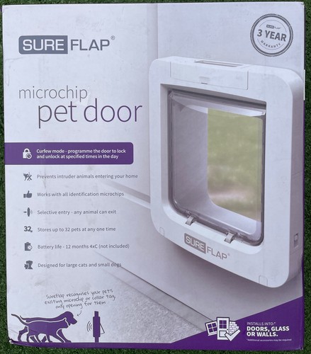 View of SureFlap SUR101 Microchip Cat Door - White | eBay