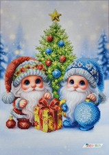 Gnomes Bead Embroidery Kit DIY Craft Kit Needlepoint Beadwork 525