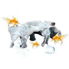 Aquarium Cave Hide For Betta, Shrimp, Plecos   Fish Tank Tunnel Decor ABS