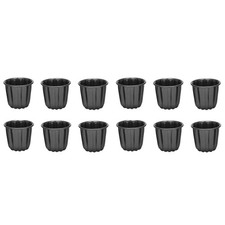 Canele Mold, Cannele Muffin Cup, 12Pcs Non-Stick Cannele Mould Gray-Black3350