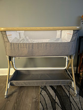 HALO Bassinest Premiere Portable Bassinet Gray/Beige Adjustable Height Basket