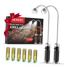 Grill Light Gifts for BBQ Lovers: 2 Pack 8.3in Gooseneck with Strong Magnet -
