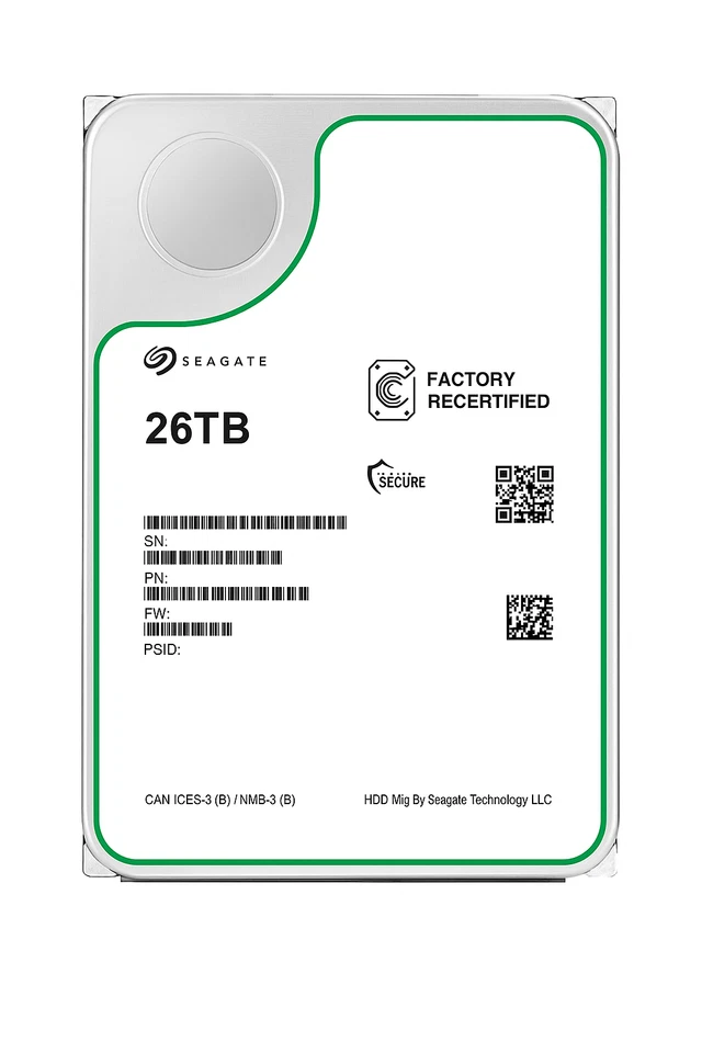 Seagate 26TB HDD 3.5 Zoll Server Festplatte SATA3 24/7 7200rpm ST26000NM000C