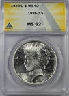 1926 D Peace Silver Dollar ANACS MS-62