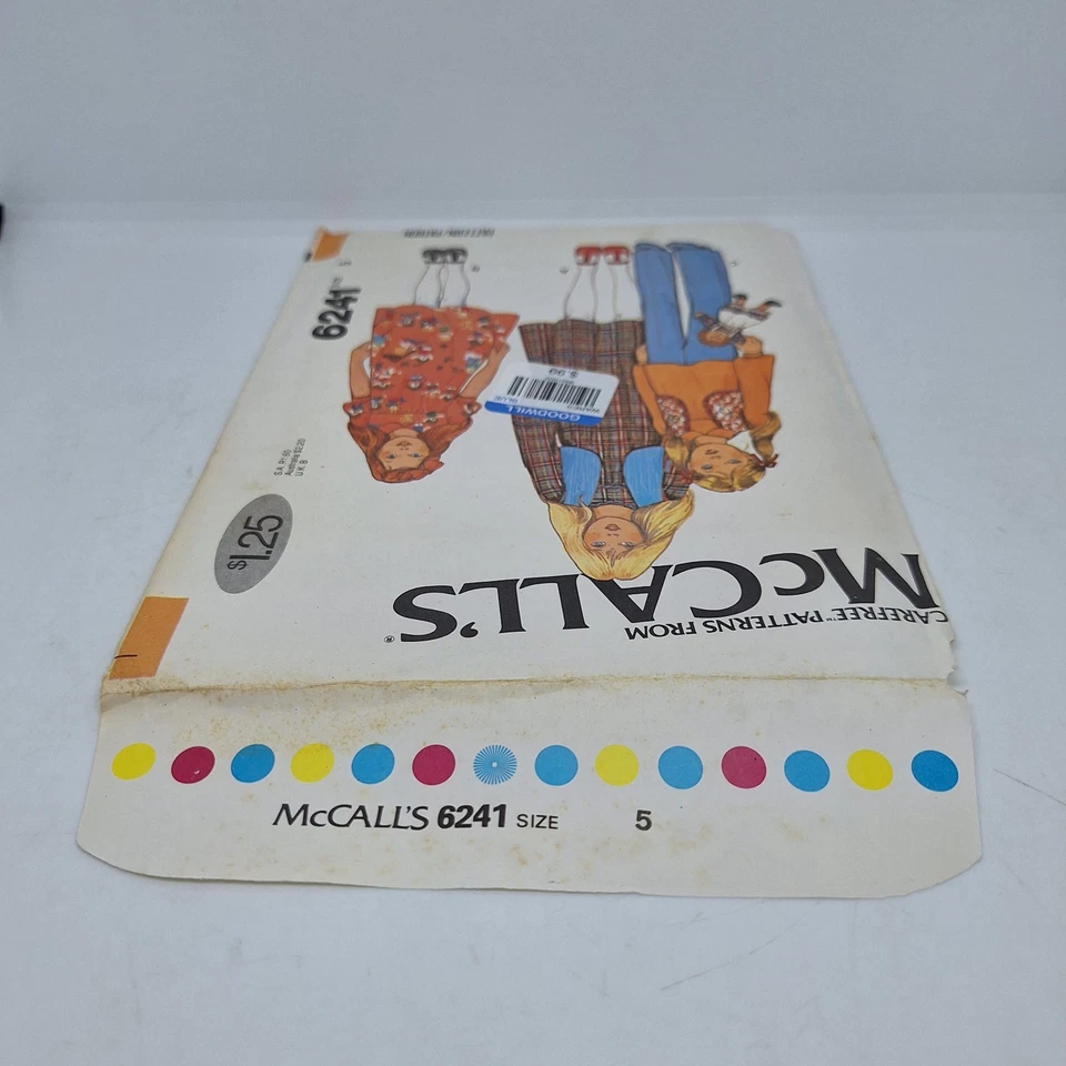Sweet VTG 78 McCALLS 6241 Girls Dress or Top & Reversible Vest PATTERN Sz 5 - Image 4 of 4