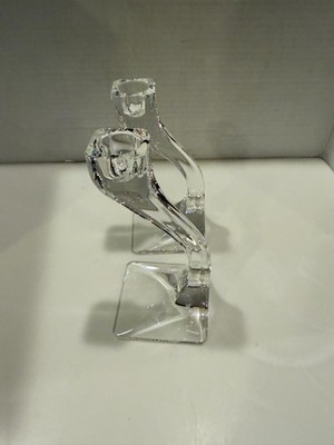 Vintage Claus Joseph Riedel Pentagon Crystal Taper Candle  BENT Holders 6''H
