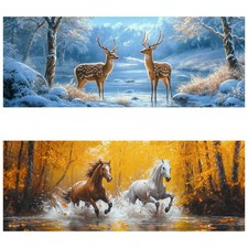 2 Pack Large Diamond Art Kits for Adults, Deers  Horses Diamond Painting Art...