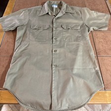 Vintage Big Mac Penn-Prest Shirt Mens Sz Medium Khaki Short Sleeve Work JCPenney