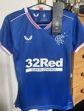 Image of Women’s Glasgow Rangers 2020-21 Home Shirt Size 10 (S). RRP £68.
