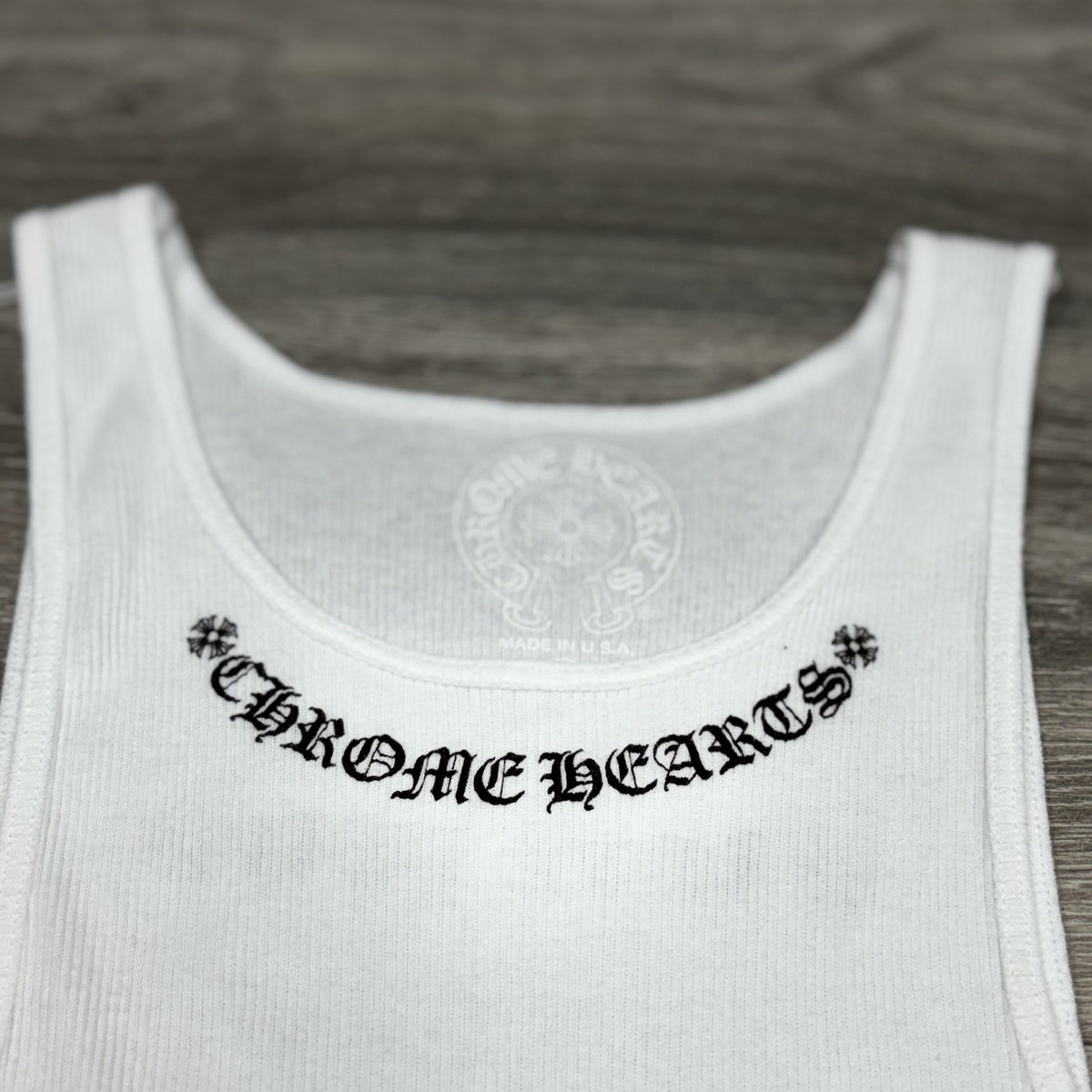 Size Large - Chrome Hearts Love You Rib Tank Top ' White Black