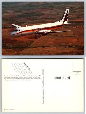 Chaparral Airlines Gulfstream 1C Propjet Aircraft Plane Aviation Postcard Z-013