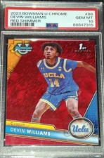 2023 Bowman U Chrome- Devin Williams Red Shimmer /10 Card #85 Psa 10 Gem Mt Pop1
