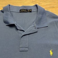 Polo Ralph Lauren Blue Polo Shirt Mens Size 2XB BIG Short Sleeve Pique Cotton