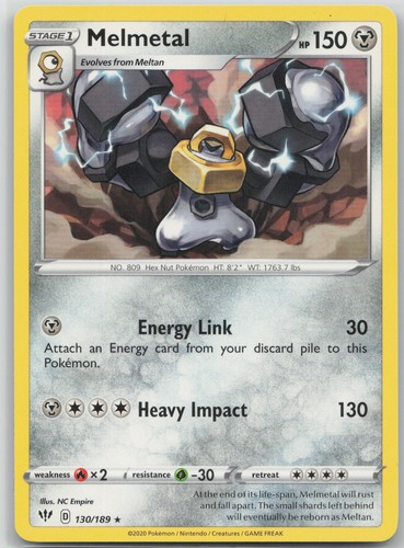 Melmetal 130/189 Rare Darkness Ablaze Pokemon Near Mint