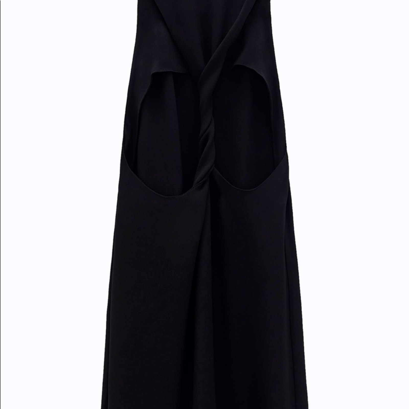 Zara Black Halter Linen Blend Mini Dress Size Small thumbnail 8