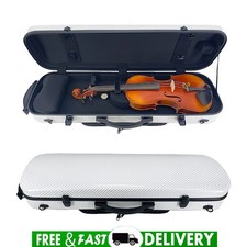 Violin Case 4/4 full size Carbon Fiber Hard Shell with Music Sheet Bag White