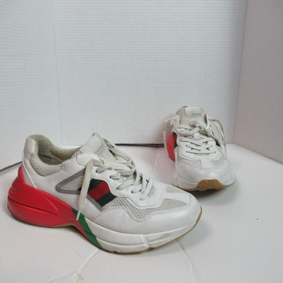 Gucci Rhyton Epilogue Sneaker Mens US 8 White Red Tennis Shoe Designer