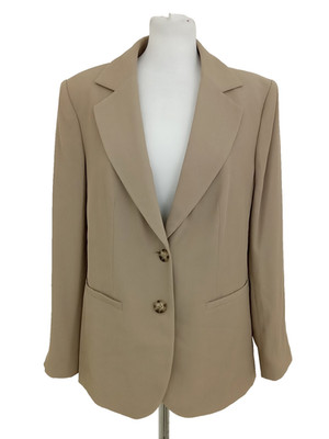 M&S Women's Jacket Size 12 Beige L/Sleeve Collar Pockets Button Recycled New F1