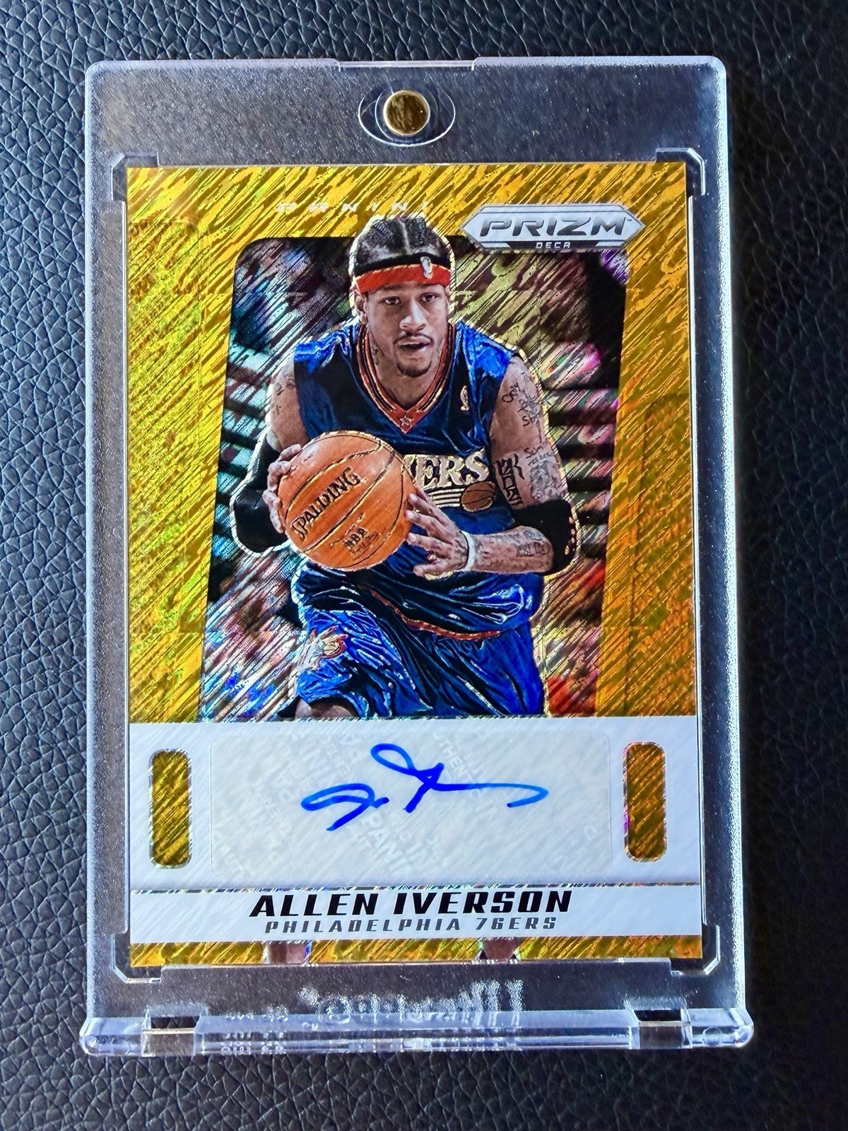 2024 Panini Prizm Deca Signatures Allen Iverson Gold Shimmer FOTL AUTO /10 view 1