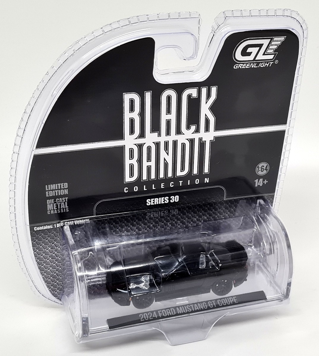 Greenlight 1/64 Ford Mustang GT Coupe 2024 Black Bandit Diecast Model Car
