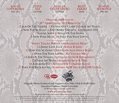 CD Slip of the Tongue: 30th Anniversary Remaster Japan Whitesnake